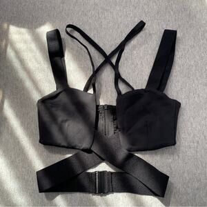 HOUSE OF CB Maddox Rare Sexy Strappy Black Bandage Bralette Top